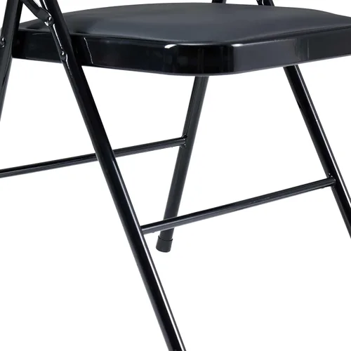 Miniatura 6 de Paquete de 4 sillas de escritorio plegables, para interiores y exteriores, de plástico, para eventos, oficina, tocador, boda, fiesta, picnic