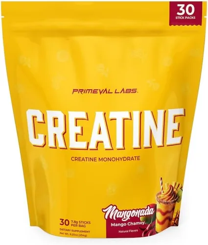 Miniatura 13 de Primeval Labs Clean Creatine Monohydrate Powder Polvo saborizado para fuerza muscular y recuperación Sabores latinos Aqua Fresca Suplemento