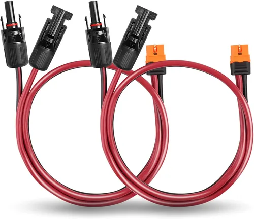 MOOKEERF Cable solar a XT60i – 2 piezas de panel solar de 2 pies a XT60i adaptador adaptador cable de extensión para estación de energía portátil