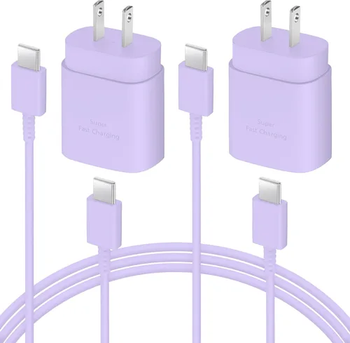 Miniatura 9 de AISNI Cargador USB C, paquete de 2 cargadores tipo C de 25 W, carga rápida con cable de carga USBC de 6 pies, carga de teléfono Android para Galaxy
