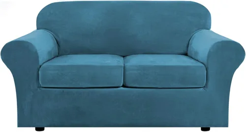 Miniatura 24 de cjc Fundas elásticas para sofá de terciopelo de fácil ajuste con funda de cojín (gris, sillon)