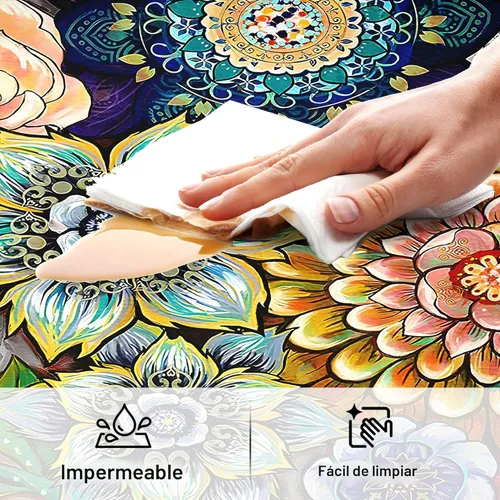 Miniatura 5 de Alfombras de Cocina Florales para Suelo de 2 Piezas con Flores Alfombras de Cocina Anti Fatiga Antideslizantes Acolchadas Cómodas para Estar de Pie
