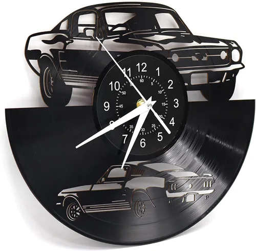 Miniatura 3 de Reloj de pared para automóvil, regalo para hombres, reloj de pared silencioso de cuarzo de 12 pulgadas, funciona con pilas, reloj de pared vintage Nl