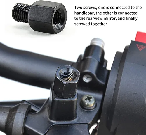 Miniatura 6 de Adaptador de montaje de espejo retrovisor para motocicleta, ajuste de altura con tornillo, espejos retrovisores, convertidor de rosca de diámetro 8