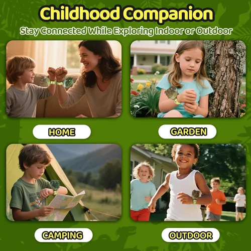 Miniatura 7 de Vvinca Walkie Talkies de dinosaurio para niños, paquete de 2 – Juguetes de juguete al aire libre para niños de 3 a 12 años, 1000 pies de largo