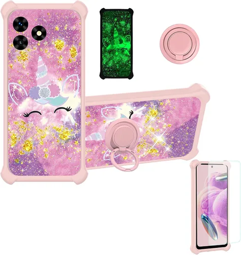 Miniatura 86 de jioeuinly JSF-DJS - Funda compatible con Nothing Phone 2a con protector de pantalla de vidrio templado, policarbonato duro + silicona suave, soporte