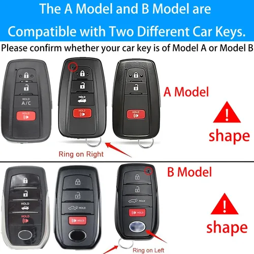 Miniatura 2 de Kirsnda Funda para llavero compatible con Toyota Camry RAV4 Highlander Avalon C-HR, Prius, Corolla, ect Accesorios para llaves remotas inteligentes