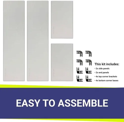 Miniatura 4 de American Fireglass Protector de llama de vidrio templado para sartenes rectangulares de 18 x 6 pulgadas Protector contra viento para exteriores
