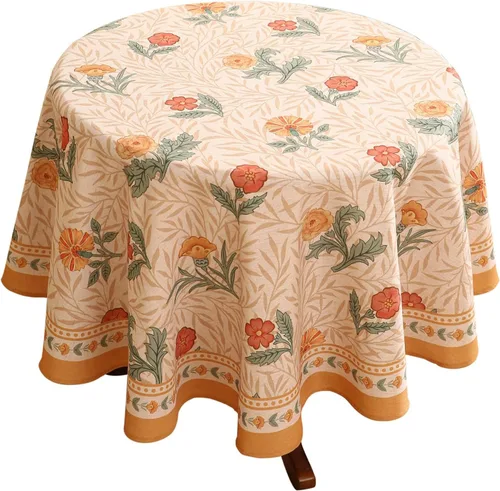 Miniatura 34 de patdrea - Mantel de lino floral, grueso, decorativo y francés para mesas rectangulares o cuadradas, para cocina y comedor, 55 x 79 pulgadas