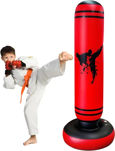 Miniatura 10 de Punching Bag Kid,Boxing Bag for Kids,Inflatable Dummy, Inflatable Punching Bag, De-Stress Boxing Bag for Kids. Rojo