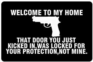 Tapete con texto en inglés «Welcome to My Home» con texto en inglés «Welcome to My Home» para interiores y exteriores, 17 x 30 pulgadas
