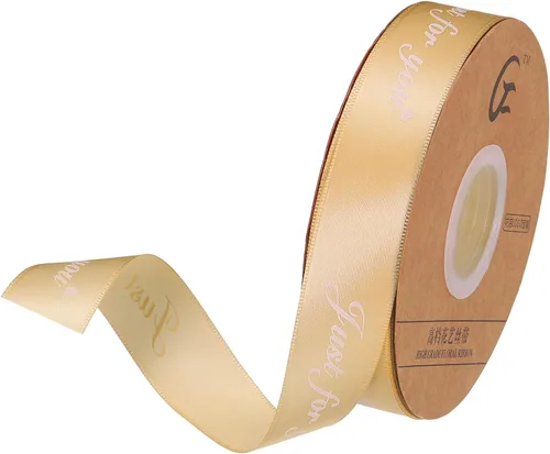 Miniatura 16 de MECCANIXITY Cinta de satén de 1 pulgada de ancho y 50 yardas de ancho Just for You, cinta de grogrén personalizada de San Valentín para envolver Rosa
