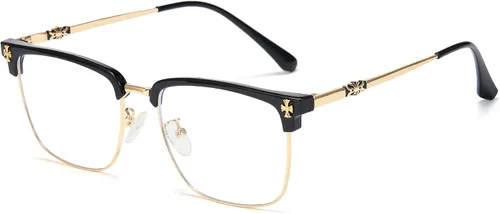 Miniatura 13 de Cyxus Retro Lentes Azules para Hombre - Lentes Cuadrados TR90 con Marco de Metal Blowline, Elegantes y Modernos para Trabajo Diario en Computadora