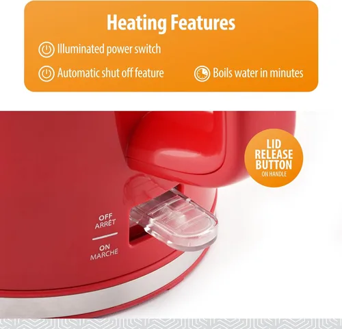 Miniatura 4 de Toastmaster Hervidor eléctrico de 1,7 litros, hervidor de té y café, calentador de agua eléctrico, calentador de agua inalámbrico, caldera de agua