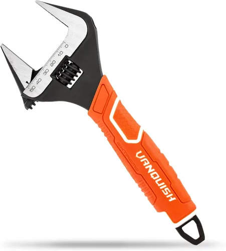 Miniatura 12 de Vanquish Llave ajustable de 8 pulgadas, llave de fontanería de apertura de mandíbula ancha de 1-1/2”, acero CR-V, con escala SAE y métrica marcada