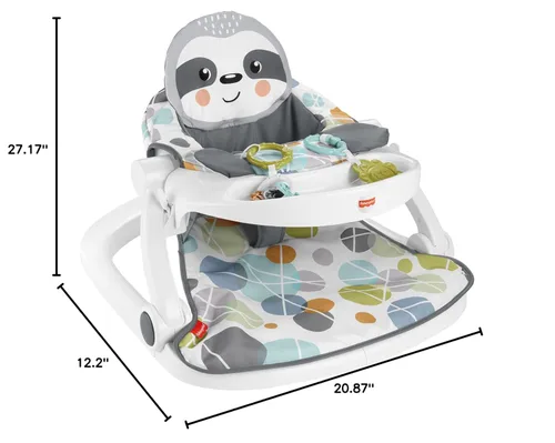 Miniatura 7 de Fisher-Price - Silla portátil para bebé Sit-Me-Up con bandeja para bocadillos, juguetes de actividad sensorial para recién nacidos y almohadilla