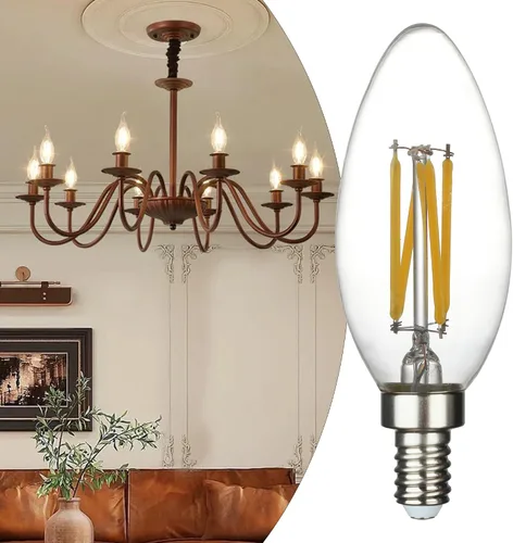 Miniatura 11 de Paquete de 4 bombillas LED T45/T14, bombillas Edison vintage de 4 W, 2700 K, 550 lúmenes, equivalentes a 40 W, bombillas de tubo ámbar amarillo