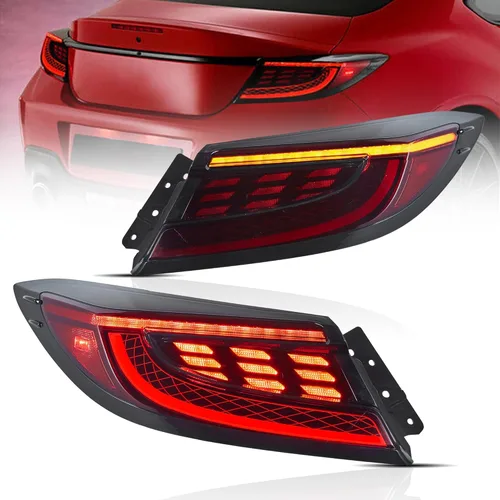 Miniatura 10 de VLAND Luces traseras LED compatibles con Scion Fr-s 2013-2016 Toyota86/Subuaru Brz 2013-2020 con secuencial ámbar, conjunto de lámpara trasera LED