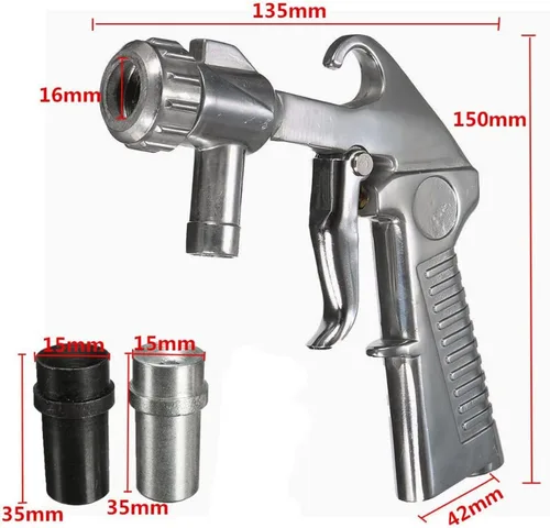 Miniatura 3 de Pistola lanzadora de arena, kit de pistola de chorro de arena para gabinete de chorro de arena con boquillas de cerámica