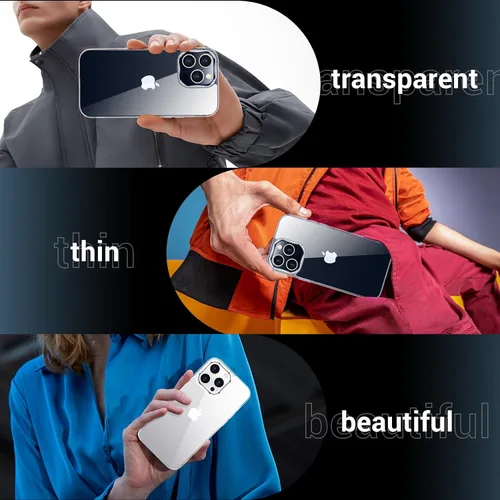 Miniatura 6 de Funda transparente diseñada para iPhone 15 ProMax, transparente, no amarillea, protección contra caídas de grado militar, delgada, a prueba