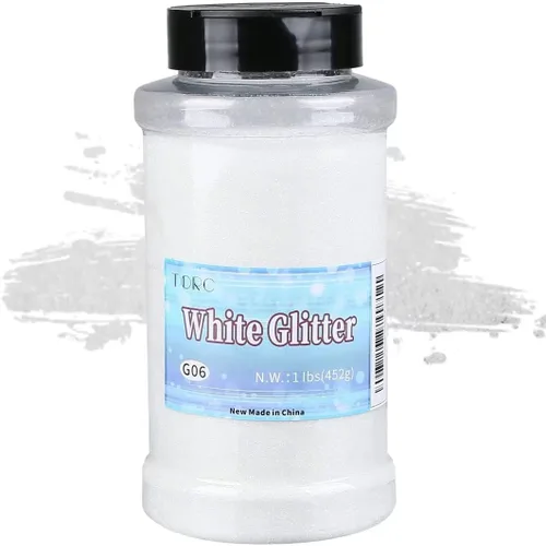 Miniatura 43 de TORC Purpurina fina roja de 1 libra y 16 onzas de purpurina en polvo para vasos, resina para manualidades, slime, cosméticos, pintura de uñas, Rojo