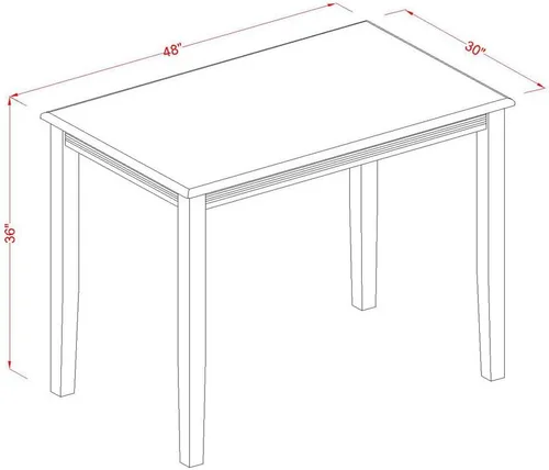Miniatura 3 de East West Furniture YACH3-BLK-C - Juego de mesa de comedor de 3 piezas de altura para mostrador de cocina contiene una mesa de comedor rectangular