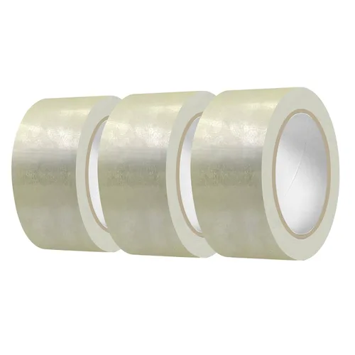 3 rollos de cinta de embalaje transparente, 1.8 pulgadas de ancho x 55 yardas por rollo para cinta de embalaje resistente para cajas de mudanza,
