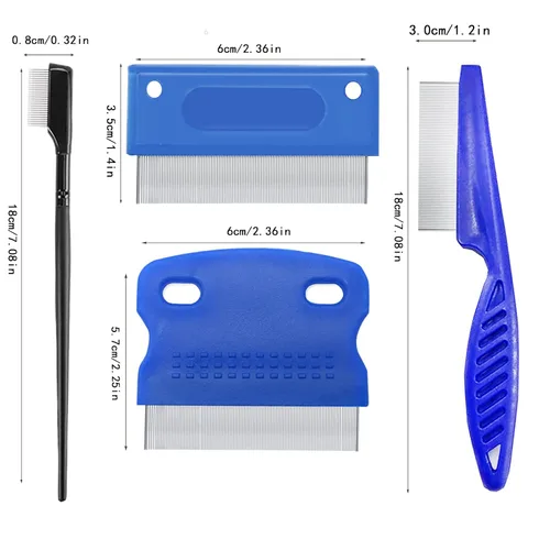 Miniatura 2 de 5 peines de aseo – Removedor de manchas de lágrimas para mascotas, piojos y pulgas, eliminación de caspa y moco para perros y gatos pequeños