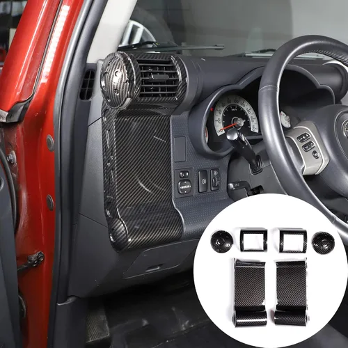 Miniatura 8 de Panel decorativo de marco de salida de aire lateral de tablero de automóvil ABS para Toyota FJ Cruiser (XJ10) 2007-2022, kit de ventilación de aire