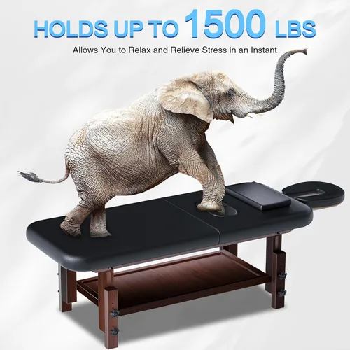 Miniatura 3 de Mesa de masaje estacionaria con espuma viscoelástica, mesa de tatuaje de masaje con altura ajustable, cama facial para esteticista, piel sintética