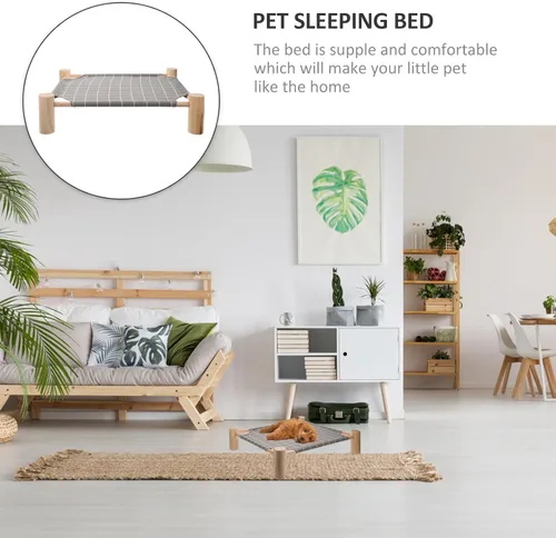 Miniatura 7 de OUNONA Detachable Washable Pet Bed Small Raised Dog Sleeping Bed Breathable Outdoor Cat Hammock Suitable for Seasons