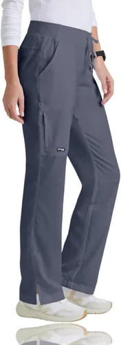 Miniatura 3 de Grey's Anatomy - Pantalón de uniforme médico de frente plano, con 6 bolsillos, para mujer