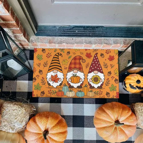 Miniatura 2 de Fall Door Mat Outdoor, Autumn Pumpkin Welcome Mat Fall Decorations Non-Slip Thanksgiving Doormat Low Profile for Home Indoor Outdoor Decor