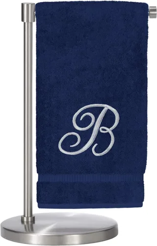 Miniatura 114 de Script R - Toalla de baño con monograma, regalo personalizado, 27 x 54 pulgadas, juego de 1 toalla bordada con texto dorado, 100% algodón turco