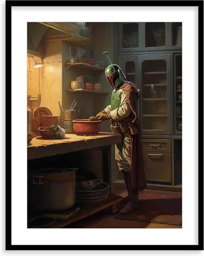 Miniatura 15 de Impresiones de Arte para Cocina de Star Wars - Impresión Giclée de Arte Fino Premium - Póster de Impresión Estético de Darth Vader Boba Fett Yoda
