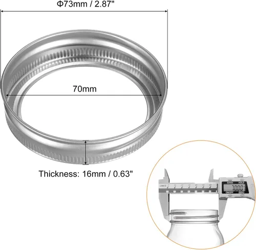 Miniatura 2 de uxcell Anillos para tarros de conserva, 24 unidades, bandas de repuesto para tarros de masón de hojalata de boca regular, a prueba de fugas, se