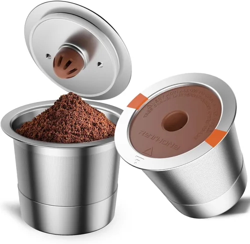 RETHONE K Cup - Cápsulas de café reutilizables, K Cups reutilizables de acero inoxidable compatibles con cafeteras Keurig 1.0 y 2.0, K Cups