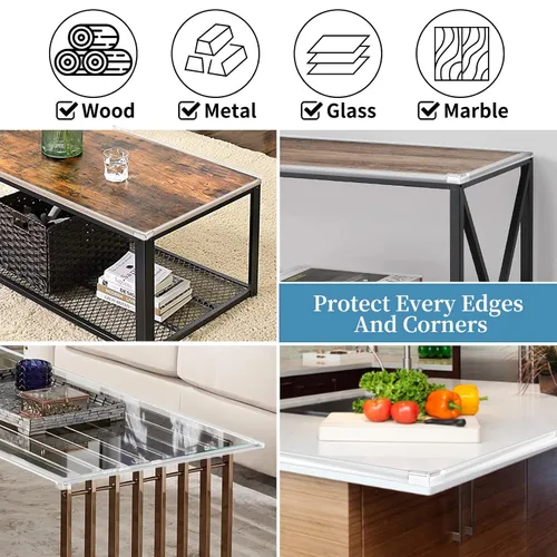 Miniatura 5 de Protector de bordes a prueba de bebés, protectores de esquina de silicona para escritorio, fundas de borde de seguridad para niños, parachoques