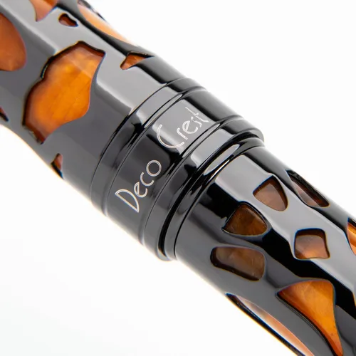 Miniatura 10 de Conklin Conklin Pen Company - Bolígrafo de punta redonda Endura Deco Crest en naranja con detalles de oro rosa, instrumento de escritura recargable