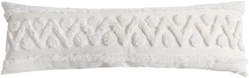 Miniatura 9 de Funda de almohada geométrica con borlas, funda de almohada copetuda, funda de cojín lumbar bohemia para sofá, sala de estar y cama, color blanco, 12