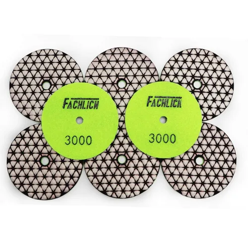 Almohadillas de pulido de diamante de 4 pulgadas secas 8 piezas de granos 3000 para azulejos de encimera de piedra de cuarzo de granito de mármol