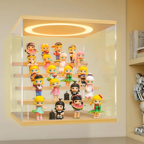 Miniatura 26 de LANSCOERY vitrina acrílica con iluminación LED, caja de exhibición de 5 niveles para coleccionables y figuras de acción, organizador transparente a