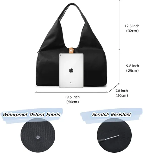 Miniatura 3 de Pequeña bolsa de gimnasio para mujer con compartimento para zapatos y bolsillo húmedo, bolsa de lona de viaje deportiva, bolsa de gimnasio de yoga