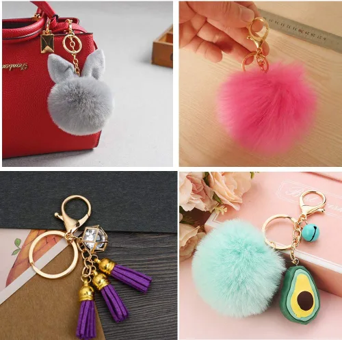 Miniatura 2 de GBSTORE 10 llaveros abiertos con cierres de langosta y cadena de extensión, gancho para llavero para hacer joyas, encontrar accesorios de llaveros