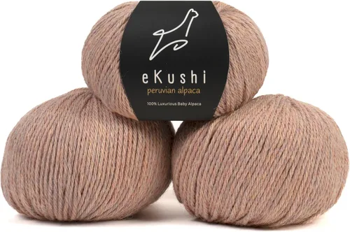 Miniatura 56 de 100% Hilo de Alpaca para Bebé para Tejer y Ganchillo - Juego de 3 Madejas de Hilo Premium DK - Ligero, Hipoalergénico y Térmico Hecho en Perú - N010
