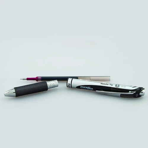 Miniatura 6 de Pentel Energel Rtx - Bolígrafo retráctil de punta de aguja de 0.012 in, 3 negros y 3 azules, paquete de 6