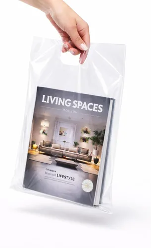 Miniatura 5 de 100 bolsas de plástico transparente con asas, 16 x 18 pulgadas, bolsas brillantes para compras, ropa y ferias comerciales