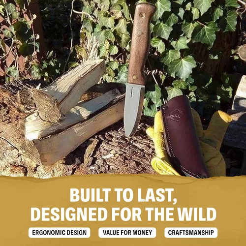 Miniatura 5 de Cuchillo Condor Bushlore - Cuchillo de Bushcraft - Acero de alto carbono 1075 - Mango de nogal - Afilado escandinavo - Cuchillos de hoja fija