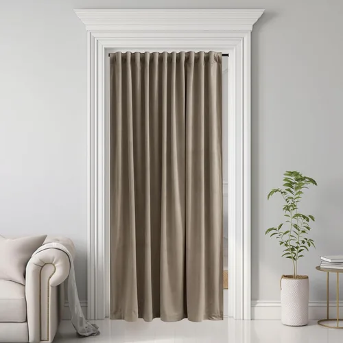 Miniatura 57 de StangH - Cortinas opacas de terciopelo con pestaña trasera, aislamiento térmico, para puerta corrediza, dormitorio, telón de fondo, estudio, teatro