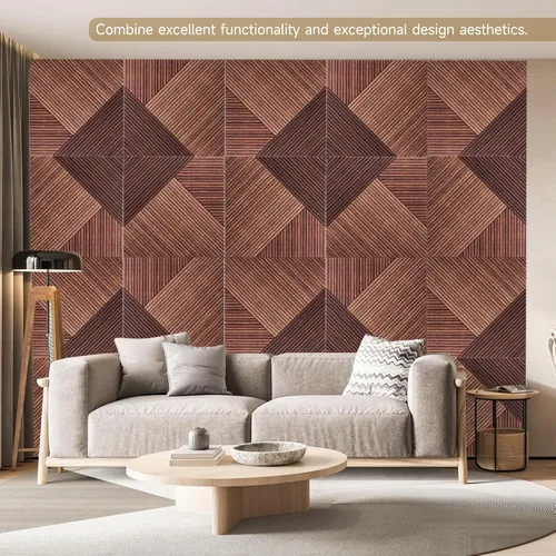 Miniatura 4 de Paneles acústicos de pared, paquete de 6 unidades de tamaño total de 72 x 48 pulgadas, paneles acústicos decorativos autoadhesivos para pared